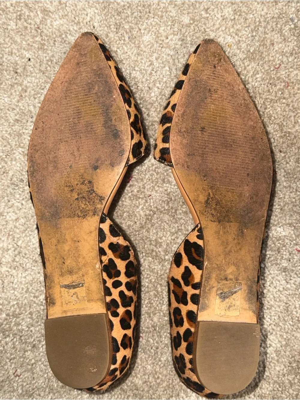 J. Crew Leopard Print D'Orsay Flats in Tan and Black